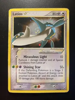 Pokemon Card-Latios Gold Star -Holo-Ex Deoxys -106/107-ENG-Swirl - Image 1