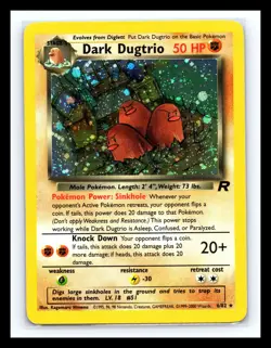 💥 DARK DUGTRIO Rare HOLO # 6/82 | TEAM ROCKET SET | Pokemon TCG 2000 Vintage - Image 1