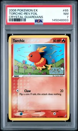 2006 POKEMON EX CRYSTAL GUARDIANS #65 TORCHIC-REVERSE FOIL PSA 7 - Image 1