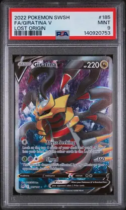 GIRATINA V #185 FULL ART 2022 POKEMON SWSH SWORD & SHIELD LOST ORIGIN PSA 9 MINT - Image 1