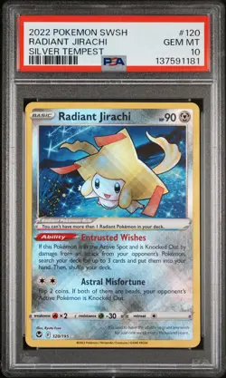Pokemon Silver Tempest Radiant Jirachi 120 PSA 10 - Image 1