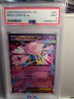 2025 Pokemon Pfl En Mega Diancie Ex #041/094 Psa 9 - Image 1