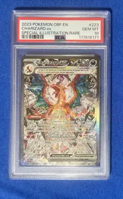 2023 POKEMON OBF EN-OBSIDIAN FLAMES SPECIAL ILLUSTRATION RARE CHARIZARD PSA 10 - Image 1