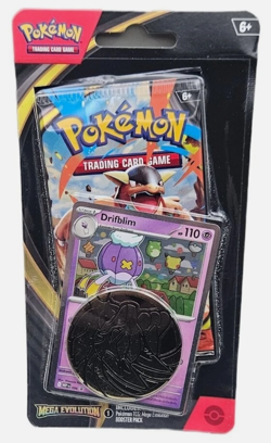 Pokemon Mega Evolution Factory Sealed Blister Booster Pack Drifblim w/ Coin - Image 1