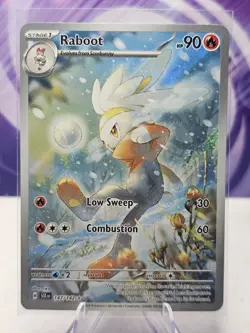 Pokemon TCG Raboot Scarlet & Violet Stellar Crown Illustration Holo Card 147/142 - Image 1