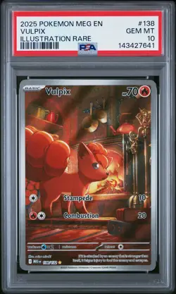 2025 POKEMON MEG EN-MEGA EVOLUTION ILLUSTRATION RARE #138 VULPIX PSA 10 - Image 1