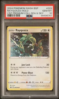 2024 POKEMON SWSH BLACK STAR PROMO #029 RAYQUAZA-HOLO PSA 10 GEM MINT SWIRL 🌀 - Image 1