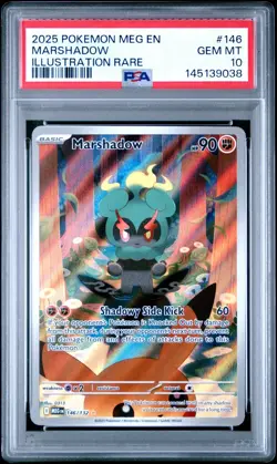 PSA 10 MARSHADOW 146/132 ILLUSTRATION RARE MEGA EVOLUTION POKEMON 😍 - Image 1