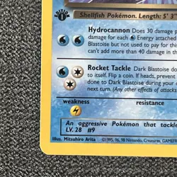 1st Edition Dark Blastoise 20/82 - Team Rocket Rare LP+ WOTC Vintage Pokemon TCG - Image 5