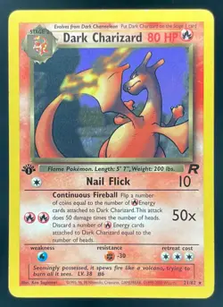 2000 Pokemon Team Rocket First Edition #21/82 Dark Charizard - Image 1