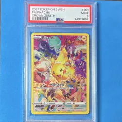 Pokemon Pikachu (Secret) 160/159 Crown Zenith Full Art Holo PSA 9 - Image 1