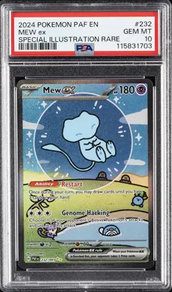 2024 POKEMON PAF EN-PALDEAN FATES SPECIAL ILLUSTRATION RARE #232 MEW EX PSA 10 - Image 1