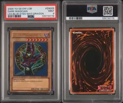 Yugioh 2004 LOB Legend Of Blue Eyes White Dragon Dark Magician EN005 PSA 9 - Image 2