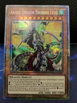 Yu-Gi-Oh TCG #BLVO-EN001 Armed Dragon Thunder LV10 Starlight R,1st Ed. - Image 1