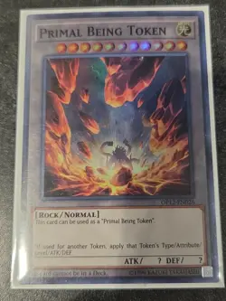 YUGIOH PRIMAL BEING TOKEN OP12-EN026 SUPER UNLIMITED ED NM - Image 1