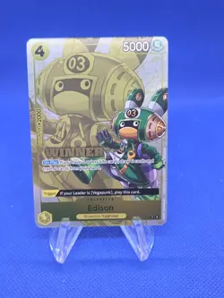 One Piece Winner Pack 2024 Oct-Dec Edison OP07-100 Stamped Promo NM/LP - Image 1