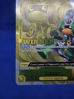 One Piece Winner Pack 2024 Oct-Dec Edison OP07-100 Stamped Promo NM/LP - Image 5