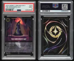 2023 Disney Lorcana Into Inklands 3 Foil Enchanted The Sorcerer's Hat #210 PSA 9 - Image 3