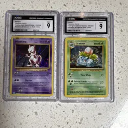 Pokemon CGC Mint 9 Holo Mewtwo & Ivysaur Trading Card Game Classic Lot - Image 1