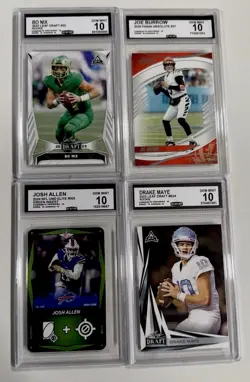 Football Card Lot of 4 Nice Clean and Graded Cards - Image 1