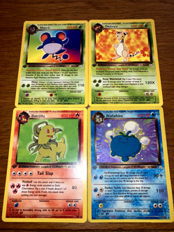 Marril / Denryu / Beiriifu / Watakko 4 Card Bundle 1st Edition TCG Pokemon Fakes - Image 1