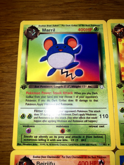 Marril / Denryu / Beiriifu / Watakko 4 Card Bundle 1st Edition TCG Pokemon Fakes - Image 2