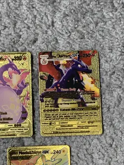 Set of 5 Charizard,Umbreon,Pikachu Gold Foil Fan Art Display Cards NM! - Image 4