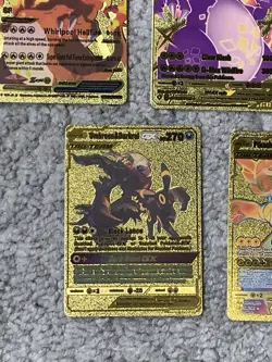 Set of 5 Charizard,Umbreon,Pikachu Gold Foil Fan Art Display Cards NM! - Image 5