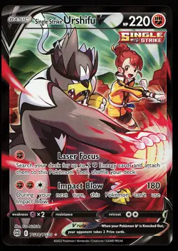 Single Strike Urshifu V TG18/TG30 Ultra Rare Brilliant Stars Pokemon Card - Image 1