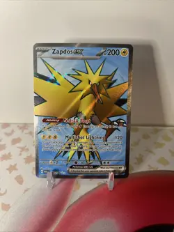 2023 Pokemon 151 Card ZAPDOS EX Full Art Foil Holo Ultra Rare 192/165 - Image 1