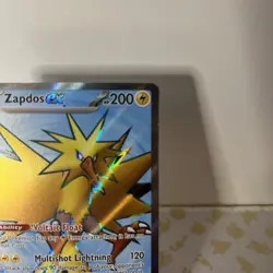 2023 Pokemon 151 Card ZAPDOS EX Full Art Foil Holo Ultra Rare 192/165 - Image 3