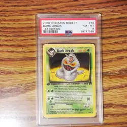 Dark Arbok 19/82 - TEAM ROCKET Non-holo Rare Graded Pokemon Card - PSA 8 1st Ed. - Image 1