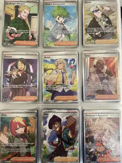 LOT 45 Pokemon Cards Holo Full Art Trainer Mela Hop Lt Surges Bargain Gordie Arv - Image 1