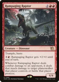 MOM RAMPAGING RAPTOR 1x Rare Magic March of the Machine MTG NM - Image 1