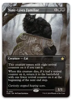 Nine-Lives Familiar (Borderless) #321 (NM) Foundations FDN Magic MTG - Image 1