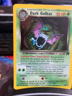🌀 DARK GOLBAT HOLO w/ Swirl # 7/82 | Team Rocket Set | Vintage Pokemon TCG 2000 - Image 3