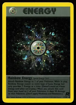 Rainbow Energy 17/82 Holo Rare Team Rocket Pokemon Card - Image 1