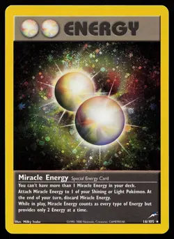 Miracle Energy 16/105 Holo Rare Neo Destiny Pokemon Card - Image 1
