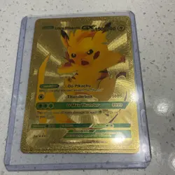 Pokemon Ultra Pikachu GX Gold Metal Custom Promo Holo Card SM232 1500000 HP - Image 1