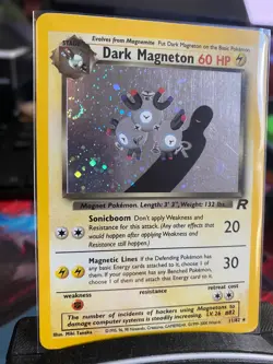 🌀 Dark Magneton HOLO w/ Swirl # 11/82 | Team Rocket Set | Vintage Pokemon TCG - Image 3