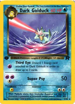 Pokemon TCG Dark Golduck Team Rocket 37/82 1st Edition Uncommon HP - Image 1
