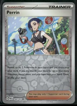 Pokemon TCG Twilight Masquerade Perrin Trainer 160 Reverse Holo Uncommon - Image 1