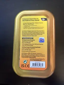 EMPTY Pawmi Lechonk Pokemon Paldea Friends Mini Tin - Image 2