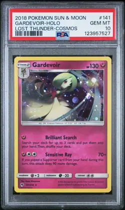 2018 Pokemon Sun & Moon Lost Thunder Cosmos #141 Gardevoir Holo PSA 10 LOW POP - Image 1