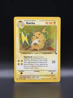 1999 POKEMON FOSSIL Raichu Holo #26 14/62 - Image 1
