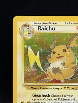1999 POKEMON FOSSIL Raichu Holo #26 14/62 - Image 3