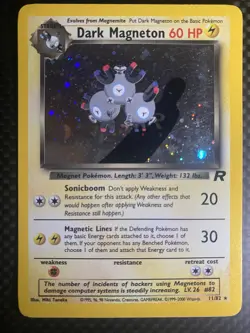 Pokemon TCG Dark Magneton 11/82 Team Rocket Holo Rare MP - Image 1