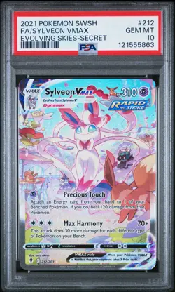Sylveon VMAX PSA 10 English Pokemon Card 212/203 Evolving Skies 2021 Alt Art - Image 2