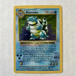 Blastoise Base Set 002/102 Shadowless Unlimited Edition Holo Card DAMAGED - Image 1