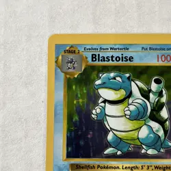 Blastoise Base Set 002/102 Shadowless Unlimited Edition Holo Card DAMAGED - Image 2